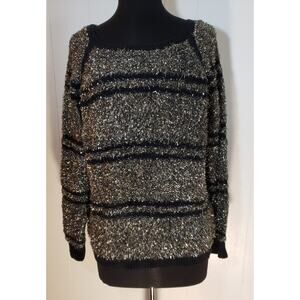 Ruby Rd. Size large fuzzy glittery black sweater